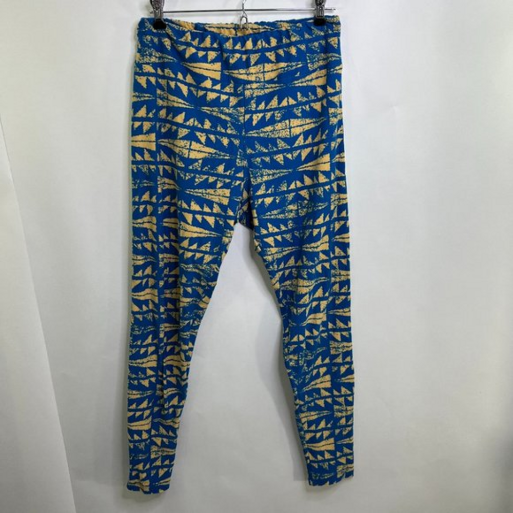 Lularoe Leggings TC‎ Tall Curvy Yellow Blue Aztec Stretch Skinny Geometric Pants